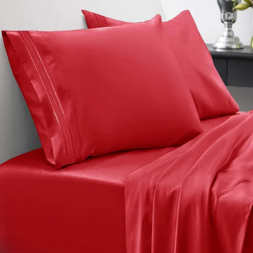 Miniatura 23 de Sweet Home Collection Juego de sábanas de 1800 hilos, sábanas de microfibra cepillada suave de calidad egipcia, juego de ropa de cama de lujo