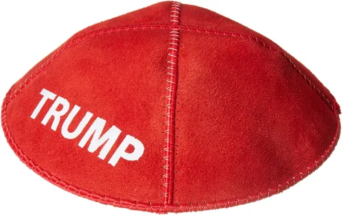 Gorra judía de Yarmulke MAGA - Judíos para Trump Make America Great Again Gorras - Yarmulkes para hombresniños - Gorra Kipot de ante rojo POTUS