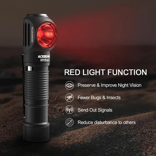 Miniatura 4 de ACEBEAM Linterna frontal de trabajo, H15 2.0 multifuncional 90 grados de ángulo recto linterna de cabeza 2800 lúmenes altos LED USBC recargable