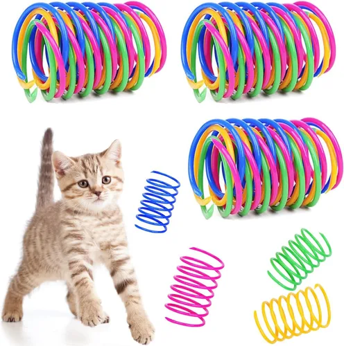 Miniatura 2 de Juguetes de primavera para gatos, bobinas rebotantes, juguete de resorte en espiral para gatos de interior, juguetes interactivos pesados