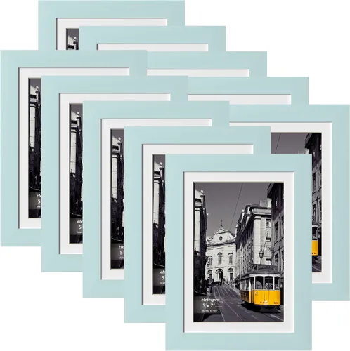 Miniatura 27 de eletecpro - Juego de 10 marcos de fotos de 5 x 7 pulgadas, collage de marcos de fotos para decoración de pared, muestra fotos de 4 x 6