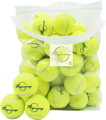 Magicorange Pelotas de tenis, paquete de 60 pelotas de tenis de entrenamiento avanzado, pelotas de práctica, pelotas de juego para perros y Verde