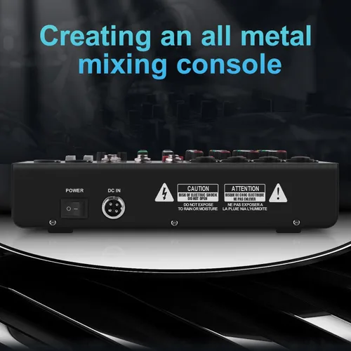 Miniatura 7 de Mezclador DJ de 6 canales, mezclador de audio profesional, metal, efectos preestablecidos DSP 99, tablero de sonido Bluetooth, alimentación fantasma