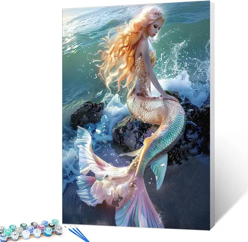 Miniatura 15 de Tucocoo Tatuajes de Espalda para Mujeres Pintura DIY por Números para Adultos, Pavo Real y Flores Pintura por Números en Lienzo Fácil de Pintar