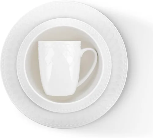 Miniatura 12 de Stone Lain Alexandria - Juego de vajilla de 16 piezas de porcelana china, blanco