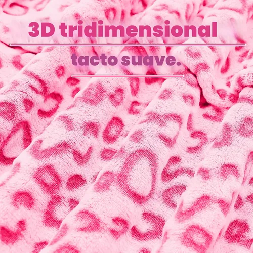 Miniatura 7 de Manta Cálida Rosa Suave de Forro Polar Mantas Difusas Pequeñas para Niños Niñas y Niños Pequeños Leopardo Rosa