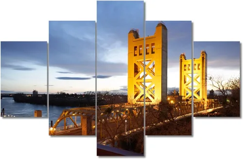 Miniatura 34 de TUMOVO Fotos en lienzo de Estados Unidos, Cincinnati, Ohio, Skyline at Dusk para tu sala de estar, impresiones de paisaje urbano de rascacielos