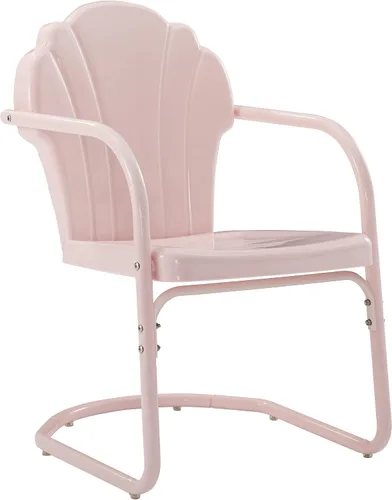 Miniatura 14 de Crosley Furniture Tulip - Juego de 2 sillas para exteriores, sillas de patio de metal retro para comedor, porche, terraza, balcón, satén rojo oscuro