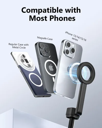 Miniatura 4 de UBeesize Trípode magnético para iPhone con control remoto, soporte de teléfono extensible de 64'' para grabación de video/vlogging, soporte N52