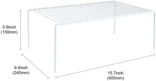 Miniatura 3 de Redrubbit Estante de almacenamiento grande (15.7 x 9.4 pulgadas), juego de 6, inoxidable, minimalista, blanco, acero metálico, 6 estantes, cocina