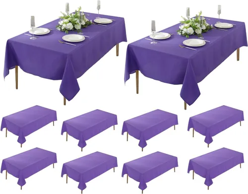 Miniatura 58 de Paquete de 5 Manteles Cuadrados 60 x 60 Pulgadas de Carbón, Mantel de Poliéster Lavable para Uso en Hogar, Fiesta, Boda o Restaurante.