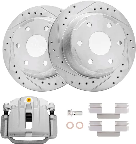 Miniatura 16 de Detroit Axle - Kit de freno delantero para Mercedes-Benz C350e GLC300 2016-2018, E300 2017, E350 2020-2022, frenos de disco perforados y ranurados