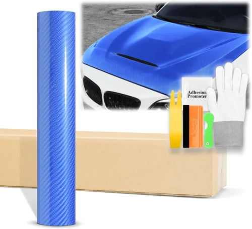 Miniatura 16 de EZAUTOWRAP - Adhesivo revestidor de vinilo muy brillante de fibra de carbono 7D prémium con juego de herramientas, lámina de calcomanía con Gris