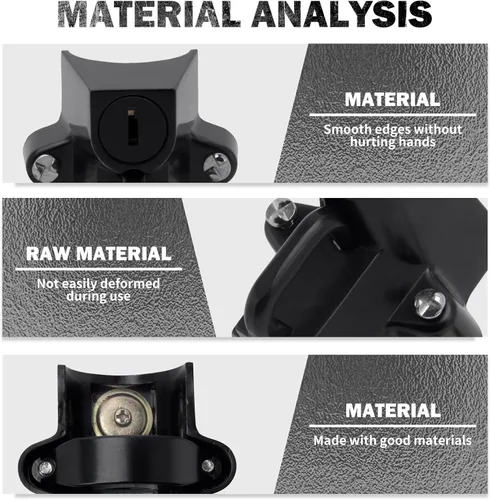 Miniatura 6 de Kit de bloqueo de seguridad para casco de motocicleta para tubos de 7/8" a 1 1/4" de diámetro para Harley Chrome (negro)