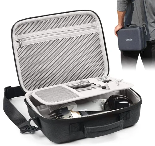 Luxtude Estuche de peluquero grande, bolsas de peluquería duras para cortadoras y suministros, estuche de viaje para cortapelos y recortadoras con