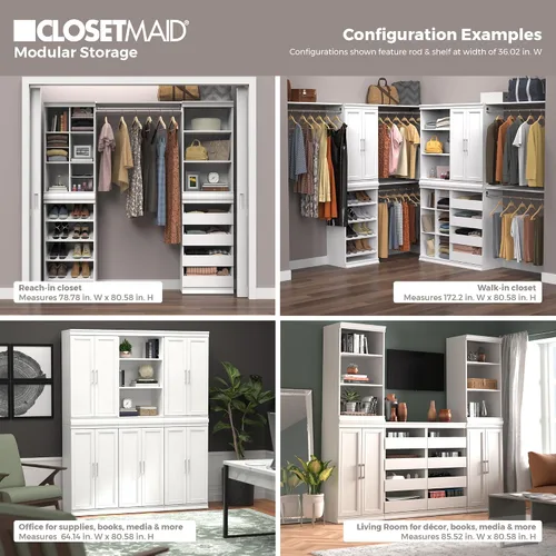 Miniatura 9 de ClosetMaid - Unidad de almacenamiento modular apilable de 3 estantes, color arena