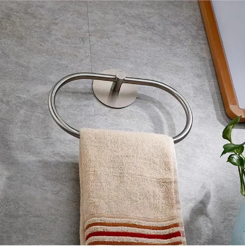 Miniatura 3 de Toallero autoadhesivo sin taladro, moderno, para baño, SUS 304, acero inoxidable, níquel cepillado (plateado)