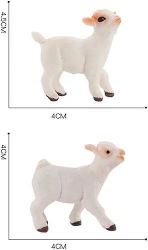 Miniatura 4 de BLAPNK 3 piezas de figuras realistas de ovejas y animales, figuras de juguete para pasteles, colección de figuras familiares de granero, cabra