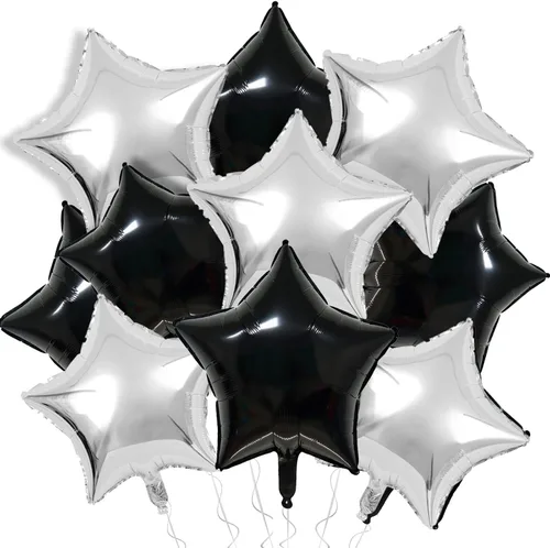 Miniatura 8 de Globos de papel de aluminio con forma de estrella de arena beige, marrón y blanco, 10 globos de Mylar en forma de estrellas de 18 pulgadas