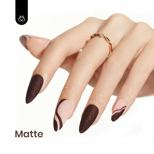 Miniatura 3 de Beetles - Esmalte de uñas de gel con purpurina marrón, 15 ml, color marrón chocolate de invierno, club de jazz, esmalte de uñas para manicura I