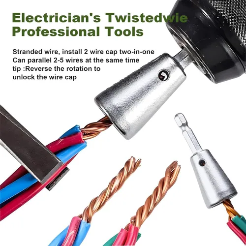 Miniatura 3 de Herramienta de pelado y torsión de cables para taladro, herramienta de pelado y torsión de cables 2025 mejorada y conector de torsión de cables