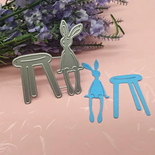Miniatura 7 de zzirvepaiv - Lindo troquel de corte de metal de conejo de Pascua para manualidades, manualidades, álbum de fotos, decoración de conejito troquelado