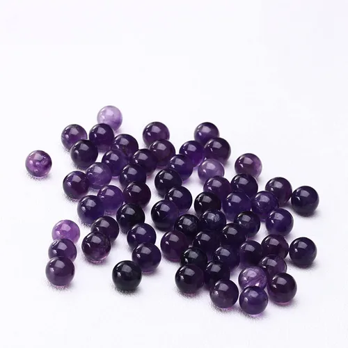 Miniatura 3 de 10 cuentas de amatista natural, piedras preciosas de amatista medio perforadas de 0.315 pulgadas para anillos, collares, aretes, fabricación