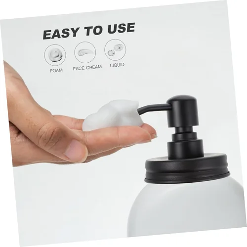 Miniatura 6 de SHOWERORO 1 bomba de jabón de acero inoxidable para frasco, elegante dispensador de jabón líquido, compatible con frascos de boca regular, repuesto