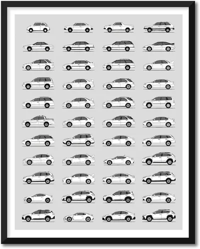 Miniatura 30 de Idea Network Póster hecho a mano compatible con Chevy impreso, arte de pared, decoración hecha a mano de lo mejor de las generaciones de Chevy