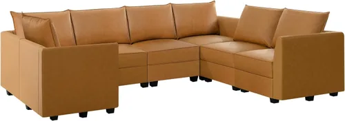 Miniatura 6 de Naomi Home Elizabeth - Sofá modular modular convertible en forma de U con diván de gran tamaño, para sala de estar grande, sofá seccional