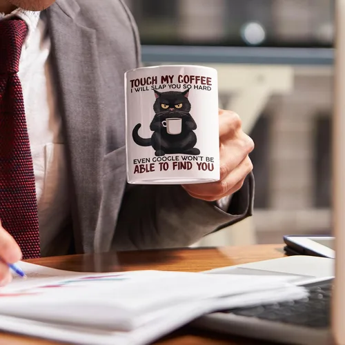 Miniatura 5 de Taza Grumpy Cat – Touch My Coffee I'll Slap You So Hard – Taza de cerámica divertida, sarcasmo divertido, regalo para cualquier ocasión para bebedor