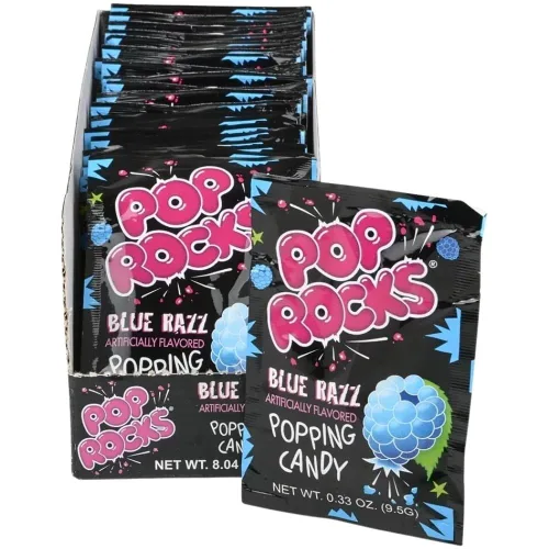 Pop Rocks Blue Razzberries (paquete de 24) – Caramelos picantes con sabor afrutado – Perfecto para fiestas, cuencos de dulces, regalos y aperitivos