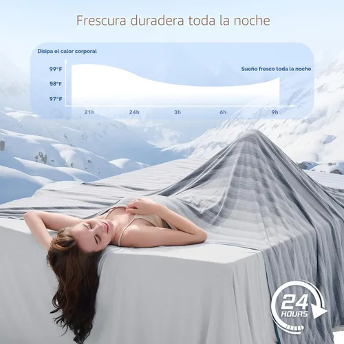 Miniatura 3 de GOHERO Manta refrescante de verano de 50 x 70 pulgadas para personas que duermen con calor Arc-Chill Q-Max >0.45 fibra fresca, mantiene fresca