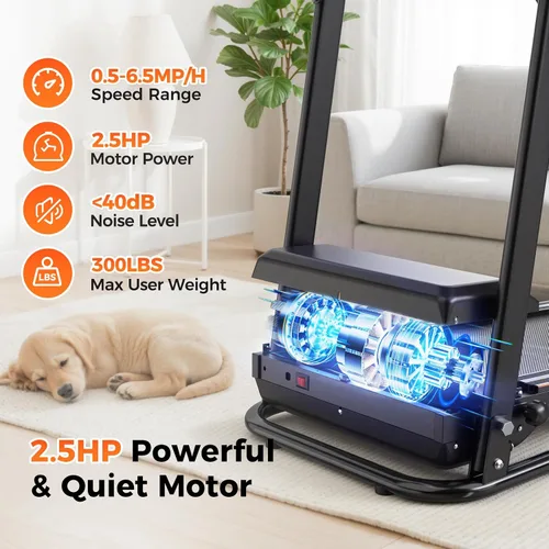 Miniatura 5 de Lastforever Walking Treadmills with Extended Handrails, 2.5HP Quiet Motor, Heart Rate Monitor, 310 lbs Capacity, Treadmill for Seniors, Recovery &