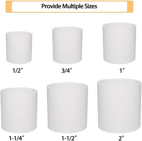 Miniatura 2 de 10 unids 3/4 "PVC tubería de montaje de acoplamiento conector adaptador deslizante (zócalo x zócalo) horario 40 color blanco