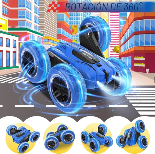 Miniatura 3 de A ALPHA Coche de control remoto, auto de acrobacias RC de doble cara giratorio de 360° 4WD 2.4GHz juguetes para niños de 5 a 7 a 13 años, regalo