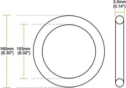 Miniatura 2 de uxcell Junta tórica de silicona, 6.299 in OD, 6.024 in de diámetro interior, 0.138 in de ancho, junta de anillos de sello VMQ, rojo
