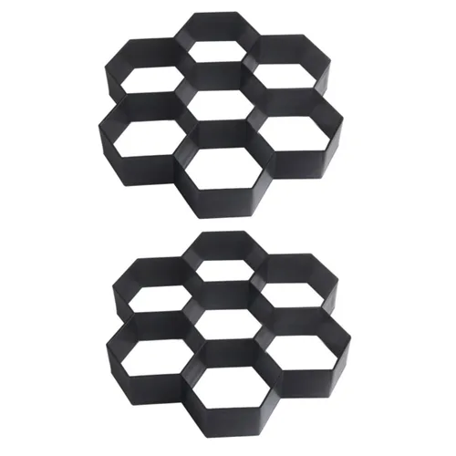 Moldes hexagonales para pavimento, 2 piezas reutilizables para caminos, pavimentadora de cemento, ladrillo, jardín, patio, césped, camino, pavimento