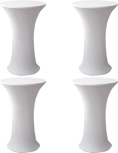 Miniatura 8 de Mantel redondo de 24x43 pulgadas de elastano para cóctel, mantel elástico negro ajustable para mesa alta de bar, cubierta de mesa circular ajustable