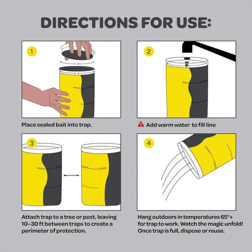 Miniatura 5 de Trampa para moscas para exteriores (paquete de 4) trampas para moscas al aire libre con cebo no tóxico soluble – Repelente de moscas solo para uso