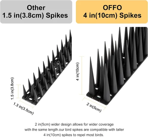 Miniatura 2 de OFFO Bird Spikes - Picos para Pájaros Paloma para Exteriores para Gatos para Mantener Alejados a los Pájaros, Mapaches, Pájaros Carpinteros, Cubre