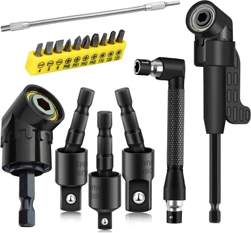 Miniatura 14 de CIGOTU El juego de adaptador/extensión de enchufe de grado de impacto convierte el taladro eléctrico en destornillador de tuerca de alta velocidad
