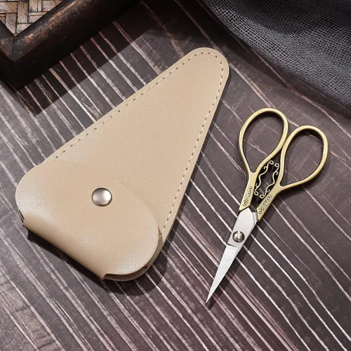 Miniatura 4 de Tijeras pequeñas con detalles de precisión, tijeras de bordado vintage de punta afilada de 4.3 pulgadas, con funda para manualidades, costura, punto