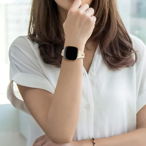Miniatura 5 de Ouwegaga Compatible con Fitbit Versa 3 bandas para hombres/Fitbit Sense bandas para hombres y mujeres, correa de reloj deportiva delgada de silicona