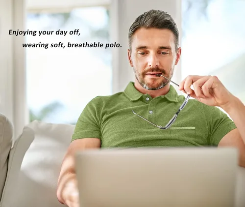 Miniatura 33 de V VALANCH Polo de golf de manga corta para hombre, estilo casual, con cuello que absorbe la humedad