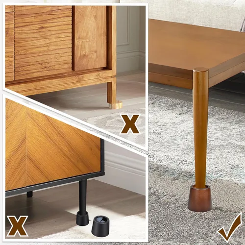 Miniatura 6 de Juego de 6 elevadores de madera redondos de 3 pulgadas para muebles, elevadores de madera resistentes para marco de cama, mesa, sofá, escritorio