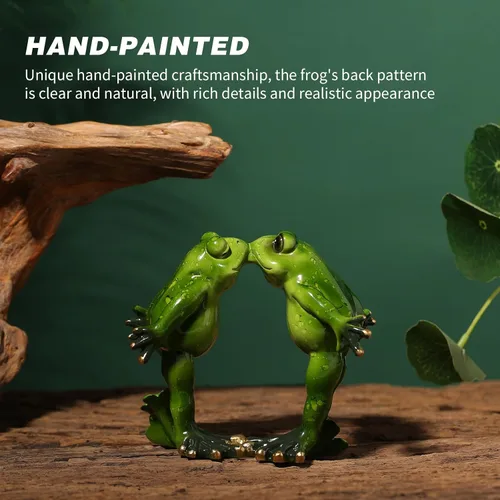 Miniatura 5 de Figuras de rana de 4.4 pulgadas, estatuas de rana de resina, adorable escultura de rana perfecta para decoración del hogar