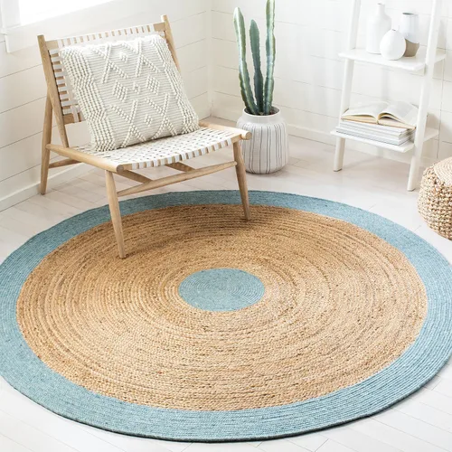 Miniatura 7 de SAFAVIEH Braided Collection BRD910B - Alfombra redonda de yute reversible de 3 pies, color beige y natural, hecha a mano