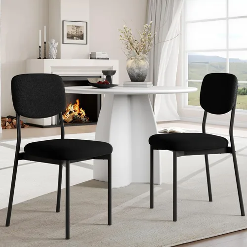 Miniatura 21 de Einhomn Juego de sillas de comedor tapizadas, modernas sillas de comedor apilables con respaldo de terciopelo suave, sillas de cocina con patas