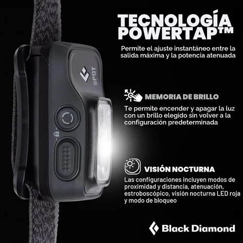 Miniatura 3 de BLACK DIAMOND Spot 400 - Linterna frontal 400 lúmenes de brillo, regulable Impermeable y duradera Funciona con 3 pilas AAA (incluidas)